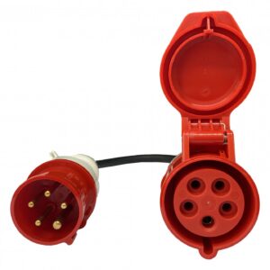 Prémiový adaptér CEE 5kolík z 16 A na 32 A – 1 až 3 fáze, 3,6–11 kW, délka 0,5 m